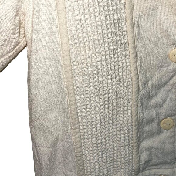 Martinez Vintage Womens Jacket Size Medium Cream Button Front Pure Cotton - Picture 8 of 9